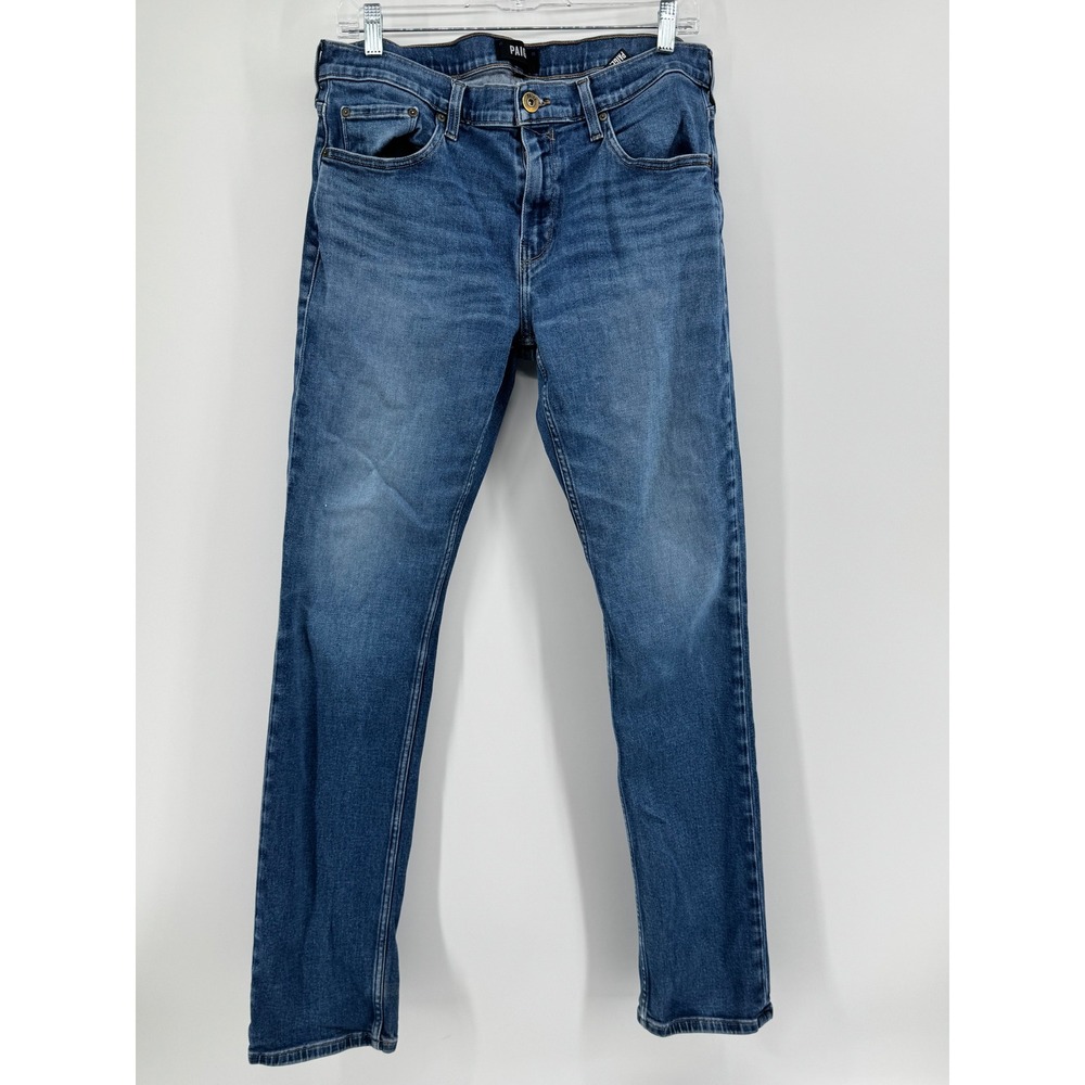 PAIGE Federal Slim Straight Jeans Medium Wash Blue Denimβ Size 34